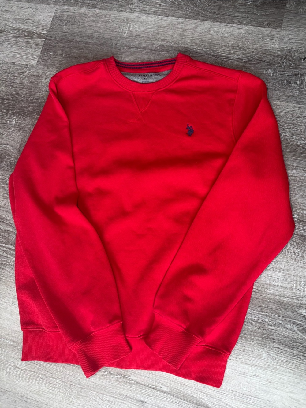 U.S. Polo Assn. Red Crewneck Sweater with Embroidered Logo
